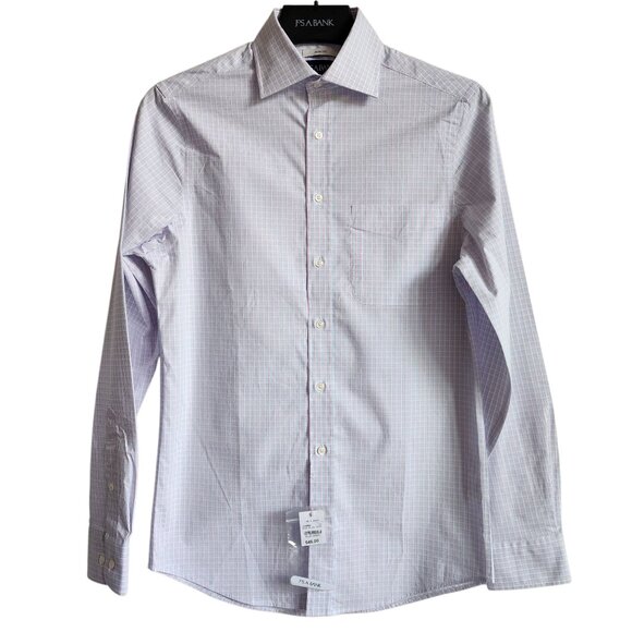14.5 32/33 Dress Shirt White Blue Pink Checked Jos A Bank Size New Checks Mens - Picture 1 of 17
